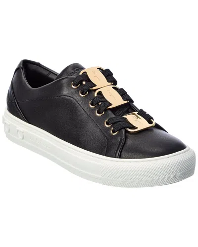 Ferragamo Nadine Low Top Tennis Sneakers In Black