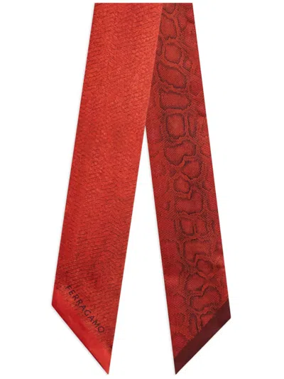 Ferragamo Geometrical Renaissance Print Mini Bandeau In Red
