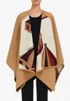 Ferragamo Nadir-print Reversible Cape In Camel