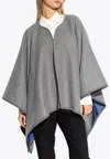 Ferragamo Geometrical Renaissance-print Reversible Cape In Gray