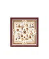Ferragamo Geometrical Renaissance Print Silk Scarf In White