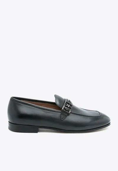 FERRAGAMO NAIROBI LEATHER LOAFERS