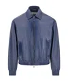 Ferragamo Nappa Blouson In Blue