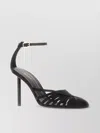 Ferragamo Nappa Leather Ermelia Pumps With Ankle Strap In Black
