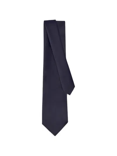 Ferragamo Nappa Leather Tie In Blue