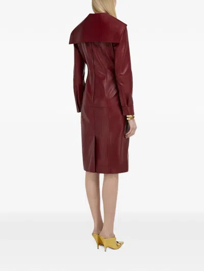 Ferragamo Nappa Midi Dress In Red