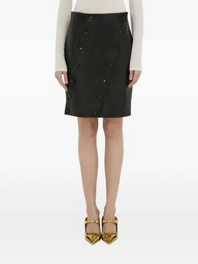Ferragamo Nappa Midi Skirt In Black