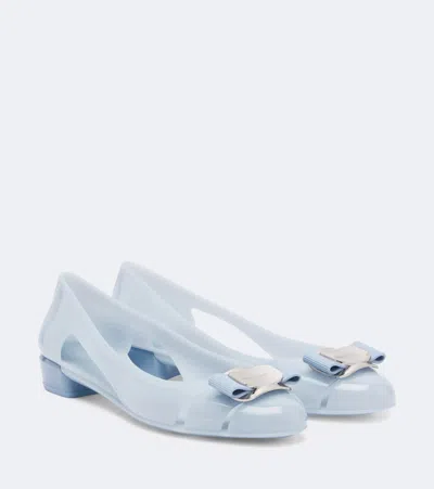 Ferragamo Nara Ballet Flats In Blau