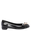 Ferragamo Nara Jelly Cutout Bow Ballerina Flats In Black