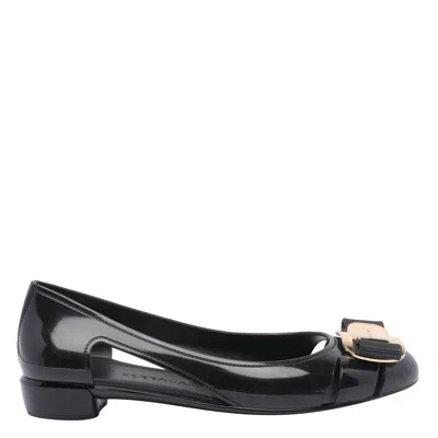 Ferragamo Nara Jelly Ballets In Black