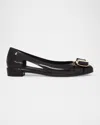 Ferragamo Nara Jelly Cutout Bow Ballerina Flats