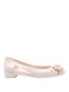 Ferragamo Vara-bow Cut-out Pumps In Nude