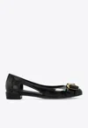Ferragamo Nara Vara Bow Jelly Flats In Black