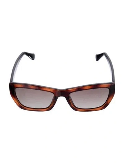 Pre-owned Ferragamo Narrow Gradient Sunglasses In Brown/clear