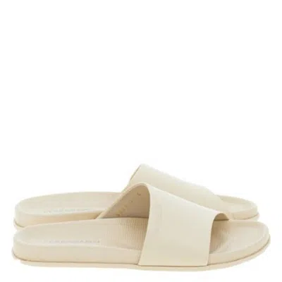 Ferragamo Natalie Nappa Slide Sandals In Neutral