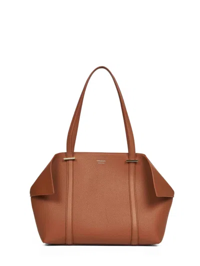 Ferragamo Natural Brown Scarf Folded Tote Bag (m)