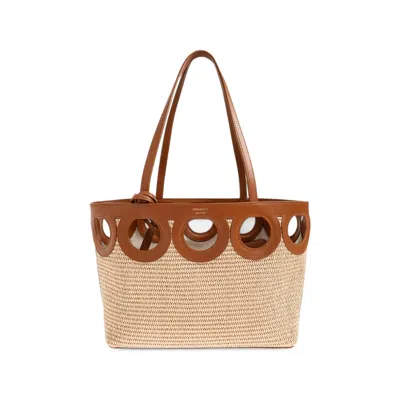 Ferragamo Natural Gancini Medium Tote In Neutral
