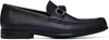 Ferragamo Navy Hardware Loafers In Black