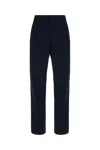 Ferragamo Navy Blue Cotton Pants In New Navy