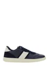 Ferragamo Low-top Blue Calfskin Sneakers In Blue