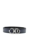 Ferragamo Navy Blue Logo Buckle Solid Belt In Navy Blue