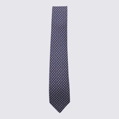 Ferragamo Navy Blue Silk Tie In F.navy