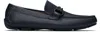 Ferragamo Navy Gancini Ornament Driver Loafers