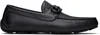 Ferragamo Navy Gancini Ornament Driver Loafers