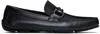 Ferragamo Navy Gancini Ornament Driver Loafers