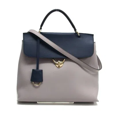 Pre-owned Ferragamo Navy Leather Handbag Shoulder Bag () In Multi