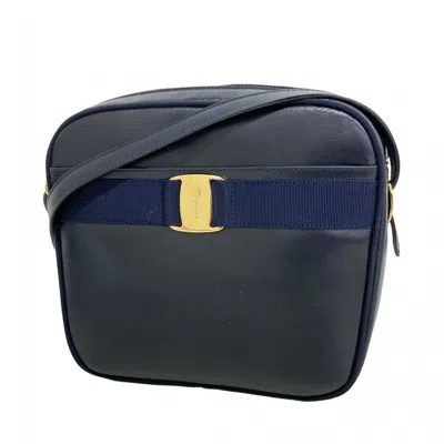 Pre-owned Ferragamo Navy Leather Shoulder Bag () In Multi