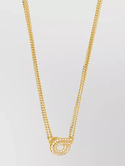 Ferragamo Necklace Featuring Pendant And Double Chain In Gold