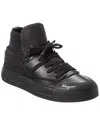 Ferragamo Neely Leather Sneaker In Black