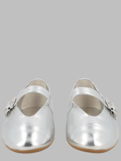 Ferragamo Nena Ballerina Flat In Silver