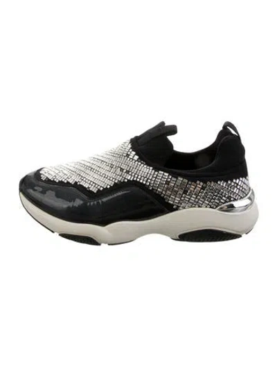 Pre-owned Ferragamo Neoprene Colorblock Pattern Sneakers In Multi