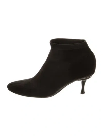 Pre-owned Ferragamo Neoprene Sock Boots In Black