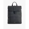 Ferragamo Mens Nero Brand-print Leather Backpack In Nero