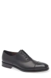 Ferragamo Men's Boston Leather Cap Toe Oxfords In Nero