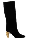 Ferragamo Woman Boot Black Size 8 Calfskin In Black