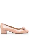 Ferragamo Vara 30 Nappa Leather Pumps In Neutrals