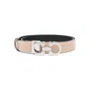 Ferragamo Gancini Reversible And Adjustable Belt In Neutral
