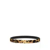 Ferragamo Animal Print Belt With Adjustable Fit And Gold-tone Buckle In Brown