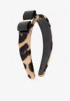 Ferragamo New Bara Plate Leopard Print Headband In Sand