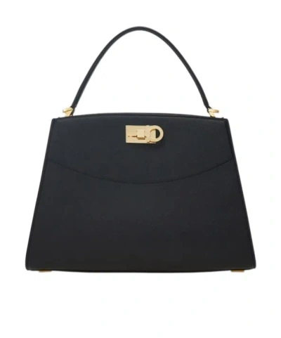 Ferragamo New  Studio Box Bag (m) In Black