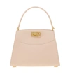 Ferragamo Pastel Pink Leather Small Studio Box Handbag In Pink