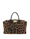 Ferragamo Leopard Print Studio Soft Large Tote