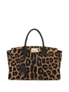 Ferragamo Leopard Print Studio Soft Large Tote In Animal Print