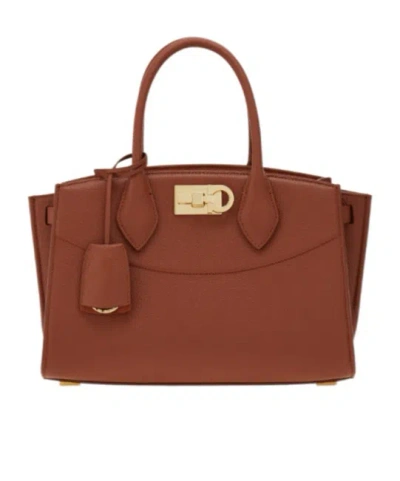 Ferragamo New  Studio Soft Bag (m) In Brown