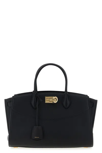 Ferragamo 'new  Studio Soft (l)' Handbag In Black