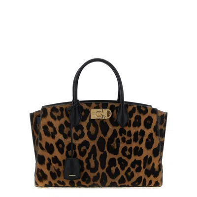 Ferragamo New  Studio Soft (l) Handbag In Brown